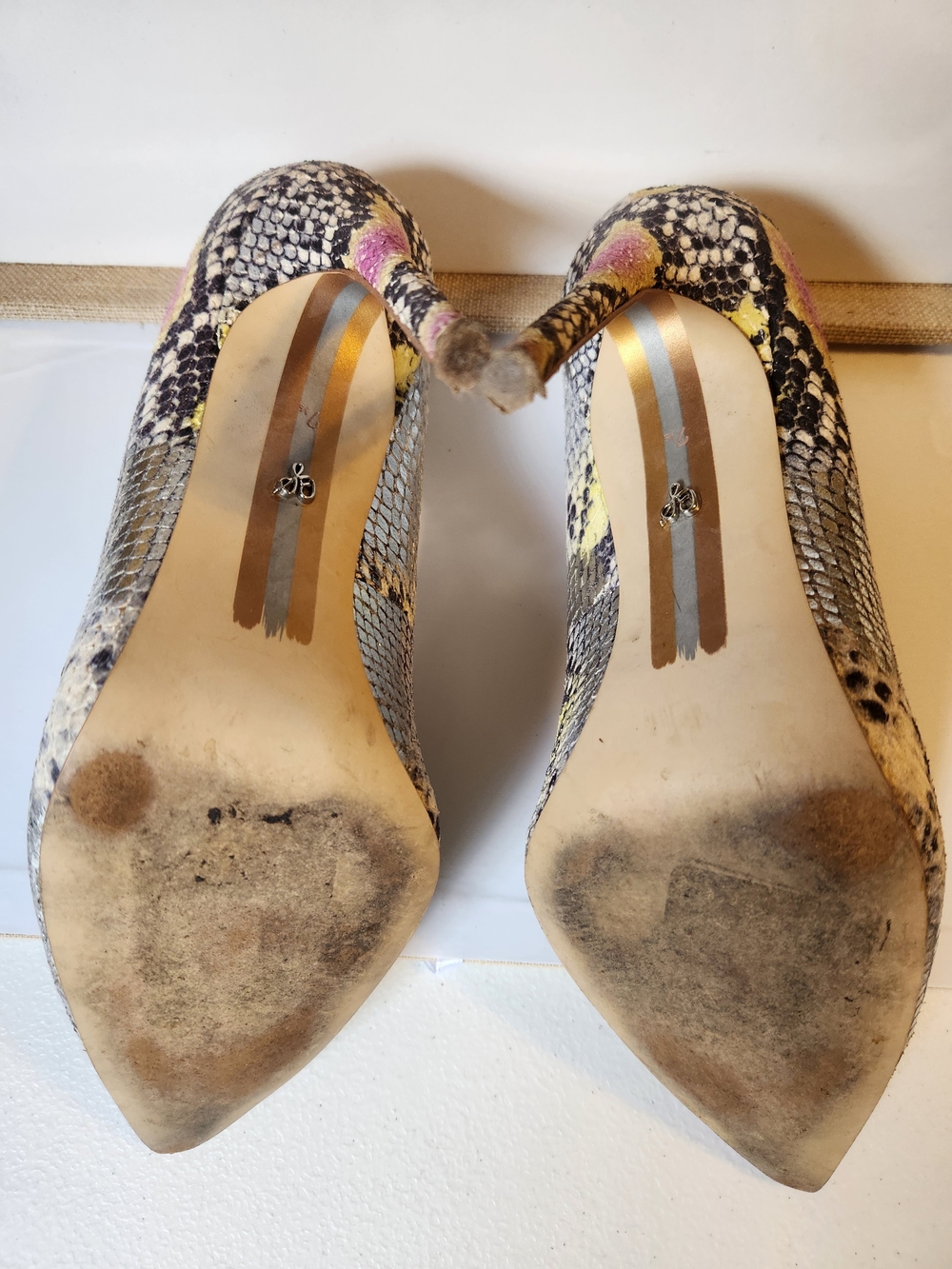 Sam Edelman Hazel Pink Multi Snake Print Pointed Toe Stiletto Pumps Heels Y2K - Picture 6 of 6